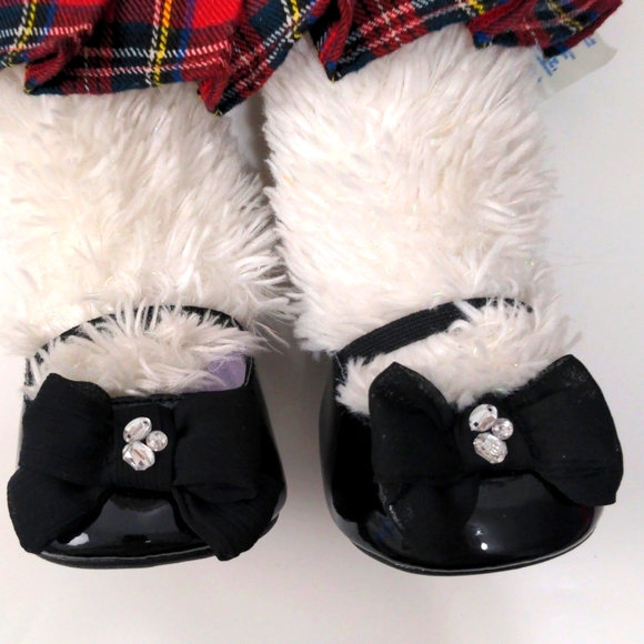 Build-A-Bear Red Top Denim Skirt Black Shoes - Picture 4 of 12
